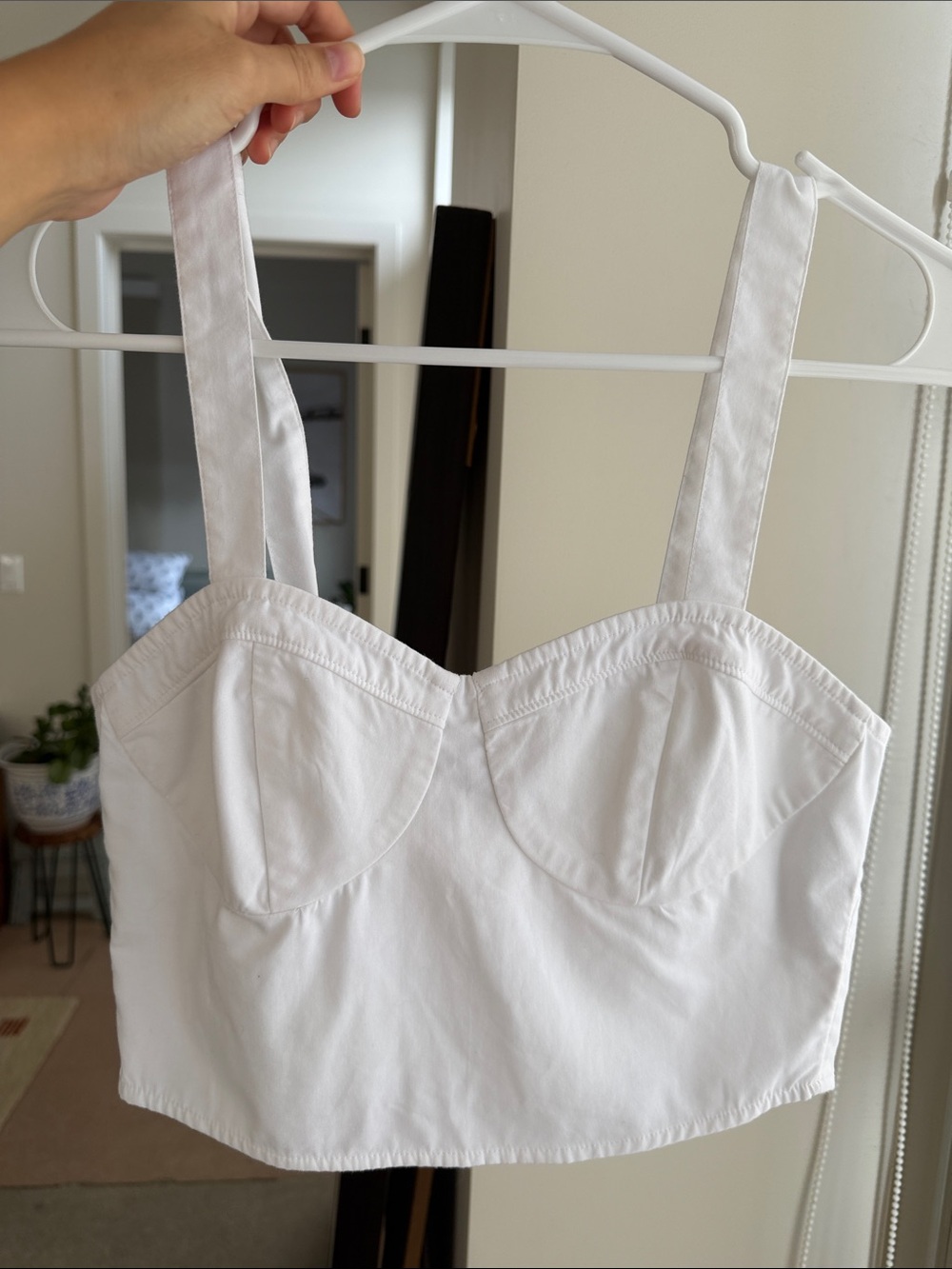 White Bustier Crop Top - Women
